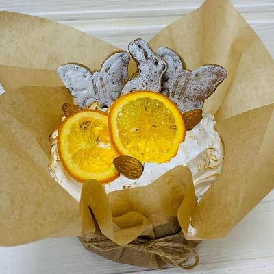 Кулич творожный бездрожжевой с оформлением в Кофеин по цене 720