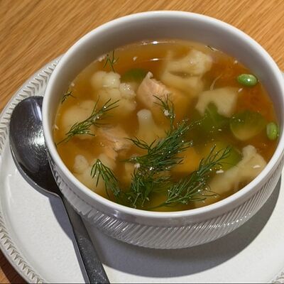 Суп с лососем и овощами в Городское кафе N31 по цене 381 ₽