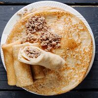 Блинчики с мясом в Завтрак