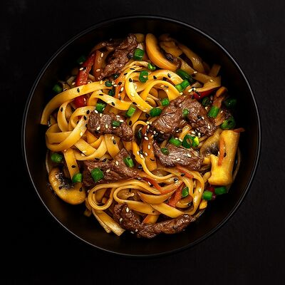 Вок удон с говядиной в CAFE BAZAR по цене 680 ₽