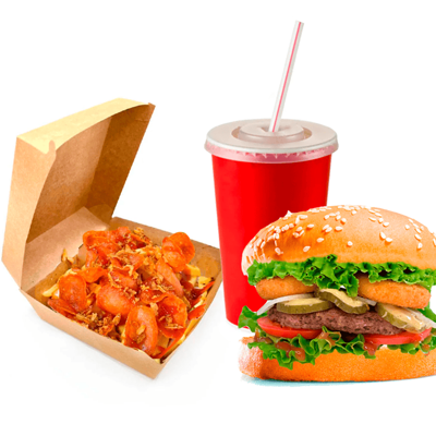 Комбо Роял фри и Бургер в Кинг роллс по цене 966 ₽
