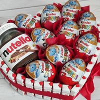 Сердце с киндерами и нутеллой в Fantazybuket