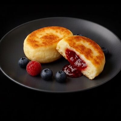 Сырники с лесными ягодамив Holy salt Шаурма Шашлык по цене 265 ₽