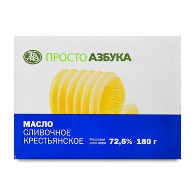 Масло сливочное Крестьянское 72,5% Вологодский Мк бзмж в Азбука Вкуса Экспресс Меню по цене 219 ₽