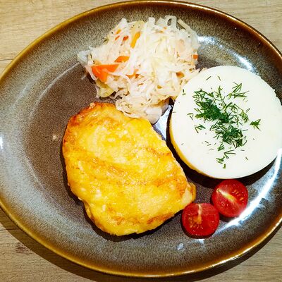 Мясо по-французски с картофельным пюре в Papa Hop по цене 420 ₽