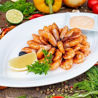 Креветки жареные в Paulaner Wirtshaus Polyanka по цене 1100 ₽