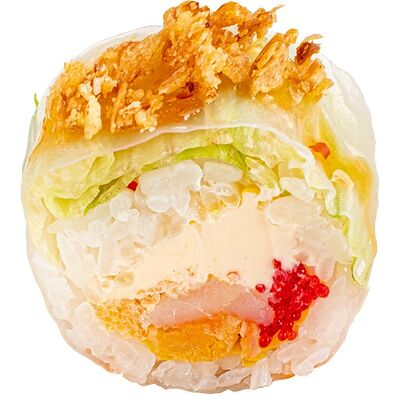 #252 Ролл в рисовой бумаге с креветкой в темпуре в GODZILLA по цене 9 р.