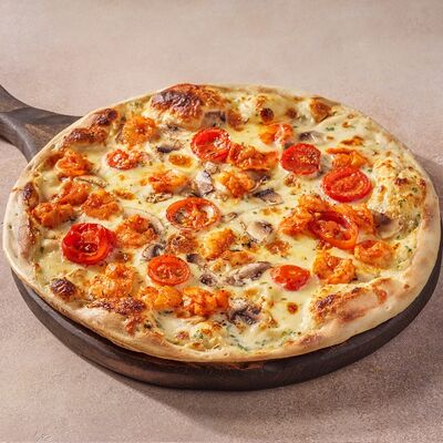 Пицца с креветками кимчи в Перчини на огне по цене 640