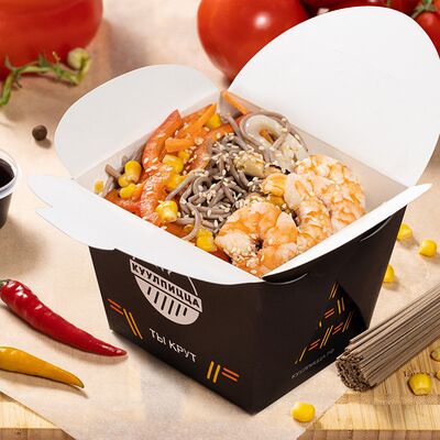 Вок Премиум Соба с морепродуктамив Шаурма Куулпицца по цене 799 ₽