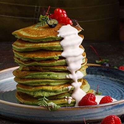 Безглютеновые панкейки со шпинатом в Баклажан в ТЦ 