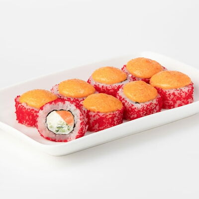 Калифорния с лососем запеченная в ЭкоРолл по цене 687 ₽