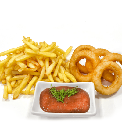 Комбо: Фри и Кольца Луковые в Кинг роллс по цене 410 ₽