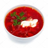 Борщ с гренками в Хинкали
