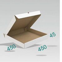 Коробка для пиццы 45 х 45 х 4.5 см, из микрогофрокартона трехслойного, самосборная белая, 25 шт. в Ченто пицца М7