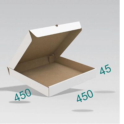 Коробка для пиццы 45 х 45 х 4.5 см, из микрогофрокартона трехслойного, самосборная белая, 25 шт. в Ченто пицца М7 по цене 4000 ₽
