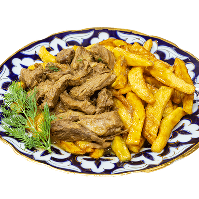 Азу из говядины с гарниром в Узбекская кухня по цене 620 ₽