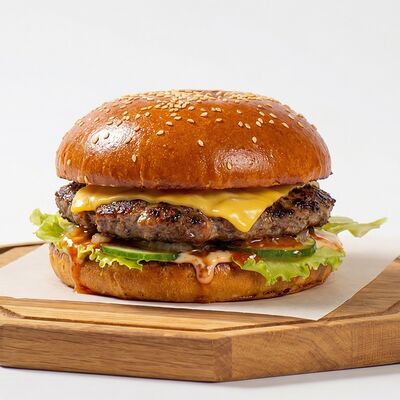 Фирменный бургер в Тим Шашлык & Бургер по цене 520 ₽