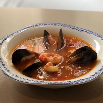 Томатный суп с морепродуктами в Ponte по цене 700 ₽