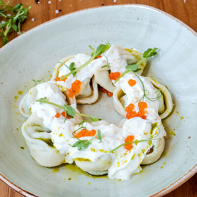 Равиоли с крабом и моцареллой в Пиколини по цене 590 ₽