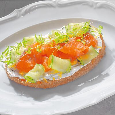 Брускетта с лососем в BEERMAN&Schlitz по цене 650 ₽