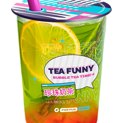 М Киви-розмарин (фьюжн зеленый) с бабл-шариками в Tea funny Bubble tea по цене 509 ₽