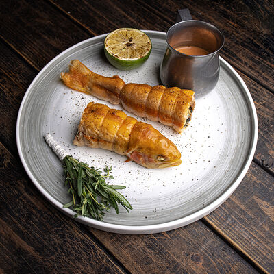 Форель с лесными грибами с томатным маслом в LuckyDze по цене 1350 ₽