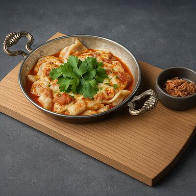 Открытый кюрзе со рваным птичьим мясом и сливочно-томатным соусом в Бумбараш по цене 995 ₽