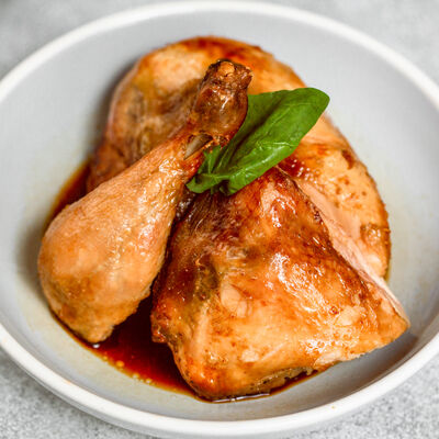 Половинка цыплёнка в Крылышко или Ножка по цене 495 ₽