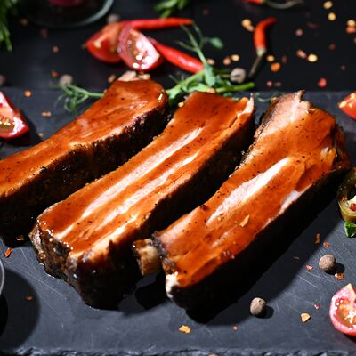 Свиные рёбра из смокера в American BBQ по цене 77 р.