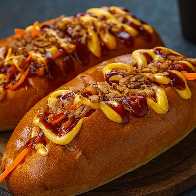 Хот дог от шефав Отличный вкус Шаурма и Чебуреки по цене 270 ₽