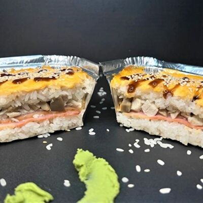 Запечённый рис с курицей и беконом в Barbara Пироги/Пицца/Роллы по цене 610 ₽