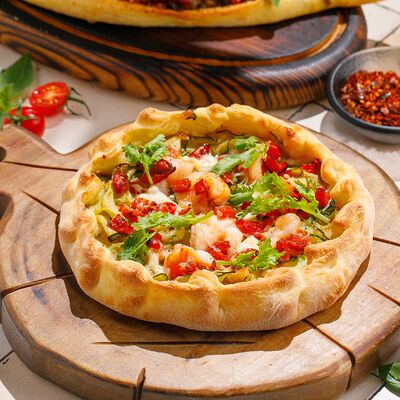 Лепешка с креветками, цукини и печеным перцем в ЛарисуВаннуХочу по цене 660