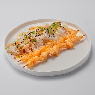 Шашлычок из креветок с рисом в Мидийное место по цене 690 ₽