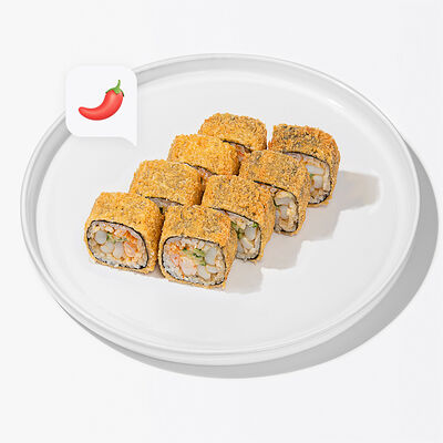 Темпурный ролл с кальмаром в Много лосося по цене 420