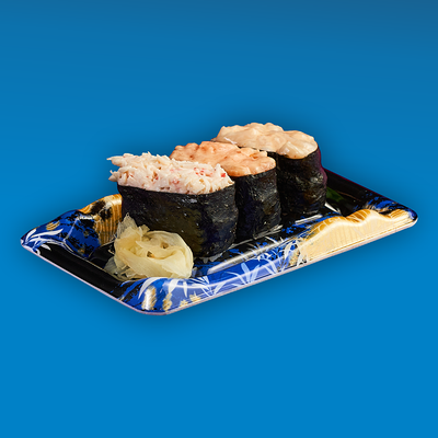 Микс гунканов (Ассорти гунканов - лосось, краб, гребешок) в Yume sushi по цене 590 ₽