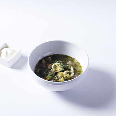 Щавелевый суп с телятиной в Чайхона №1 Васильчуки по цене 420 ₽