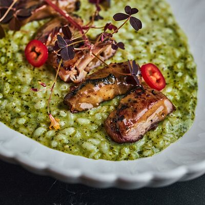 Курица карри с ризотто с чимичури в Цыпочка по цене 990 ₽