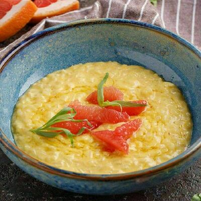 Каша рисовая на кокосовом молоке с грейпфрутом в Баклажан в ТЦ 