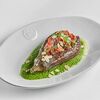 Запеченный баклажан с песто из кинзы с авокадо и томатной сальсой в Trattoria Fornetto по цене 900