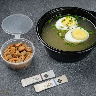 Бульон с яйцом и сухариками в Testovarka по цене 199 ₽