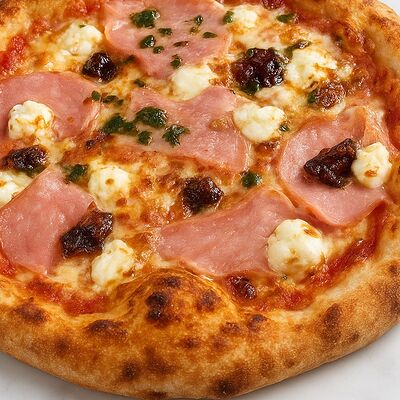 Мортаделла с творожным сыром и томатами в Сметанин Пицца по цене 750 ₽