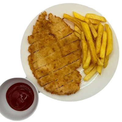 Шницель куриный с картофелем фрив Добрая кухня по цене 399 ₽