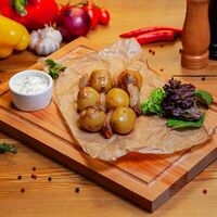 Картофель беби с салом на гриле в Шашлычка