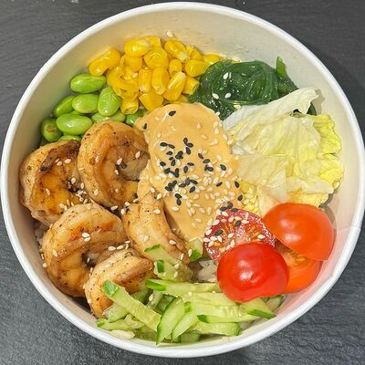 Поке с креветками и соусом терияки в Три печки по цене 750 ₽