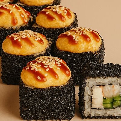 Запеченный ролл с креветкой в Hakuna Matata по цене 399 ₽