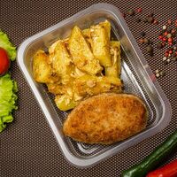 Котлеты куриные с картофелем, запеченным в сырев Европа