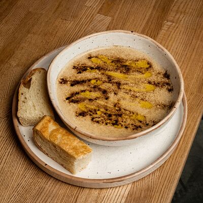 Крем суп грибной из белых грибов и шампиньонов с трюфельным маслом 220/15 n в Polla Vina по цене 550 ₽