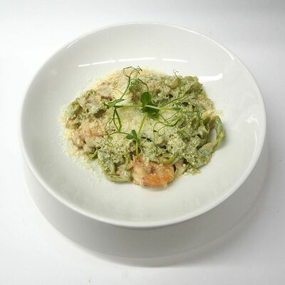 Шпинателле с белыми грибами и тигровыми креветками в Bucho по цене 570 ₽