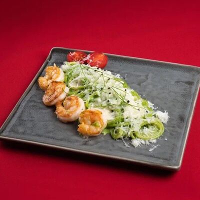 Паста Шпинателле с тигровыми креветкамив Лаунж бар 6/20 по цене 670 ₽