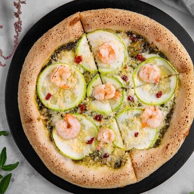 Пицца Креветки-Кабачки в Zero pizza по цене 1050 ₽